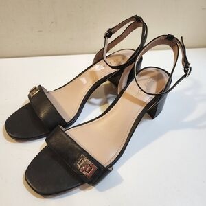 Essex Lane Saviava black medium block heels sandals size 9 1/2
